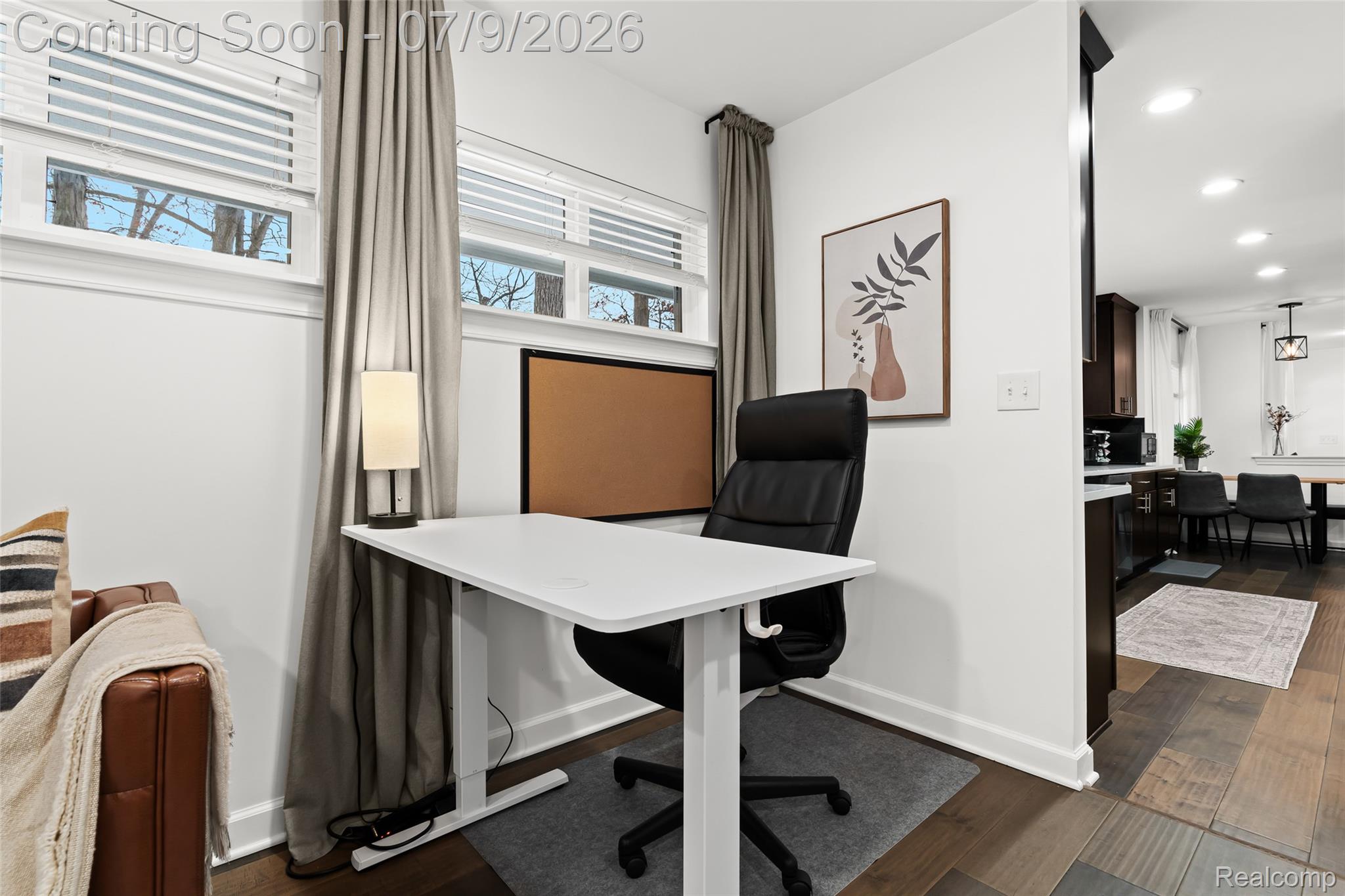 2566 Harrington Road Rochester, MI 48307 - Photo 8 of 64 Adjustable height desk with drawer and cork board
