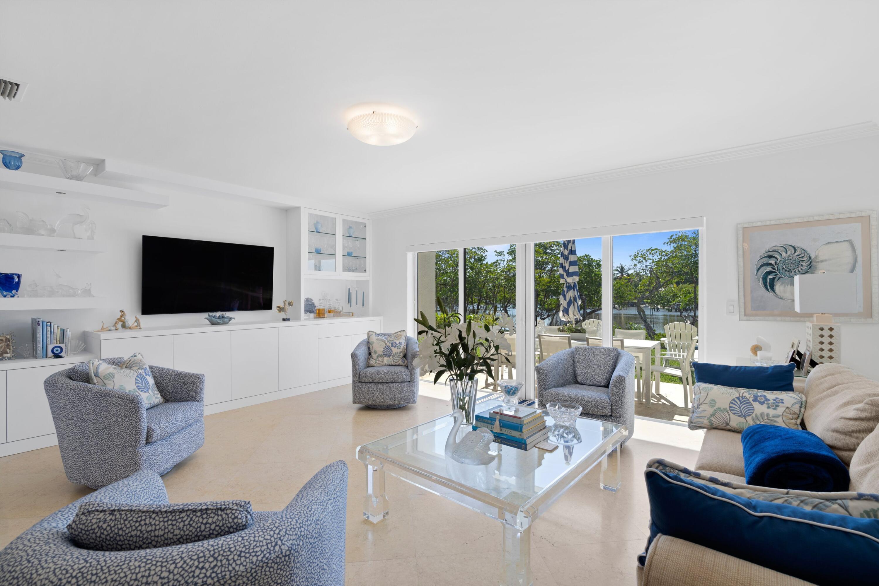 3474 South Ocean Boulevard, Unit 14 Palm Beach, FL 33480 - Photo 4 of 64 a living room with furniture and a flat screen tv