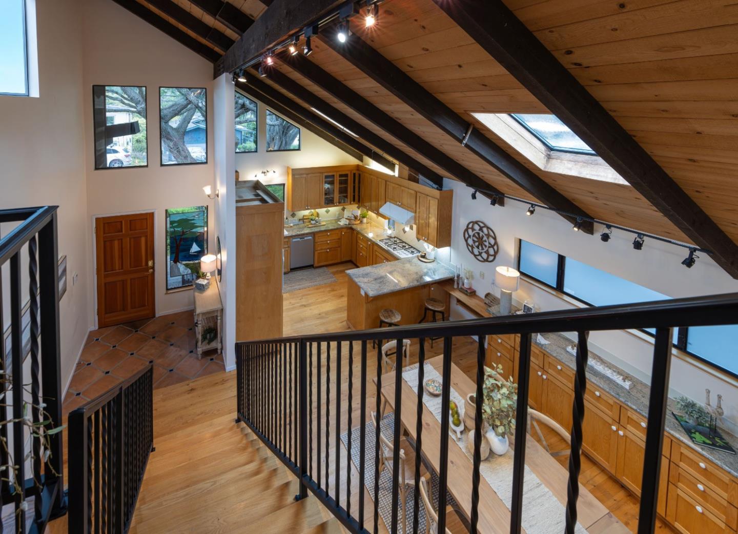 323 Los Altos Drive Aptos, CA 95003 - Photo 23 of 36 a view of staircase with lots of wooden floor and furniture