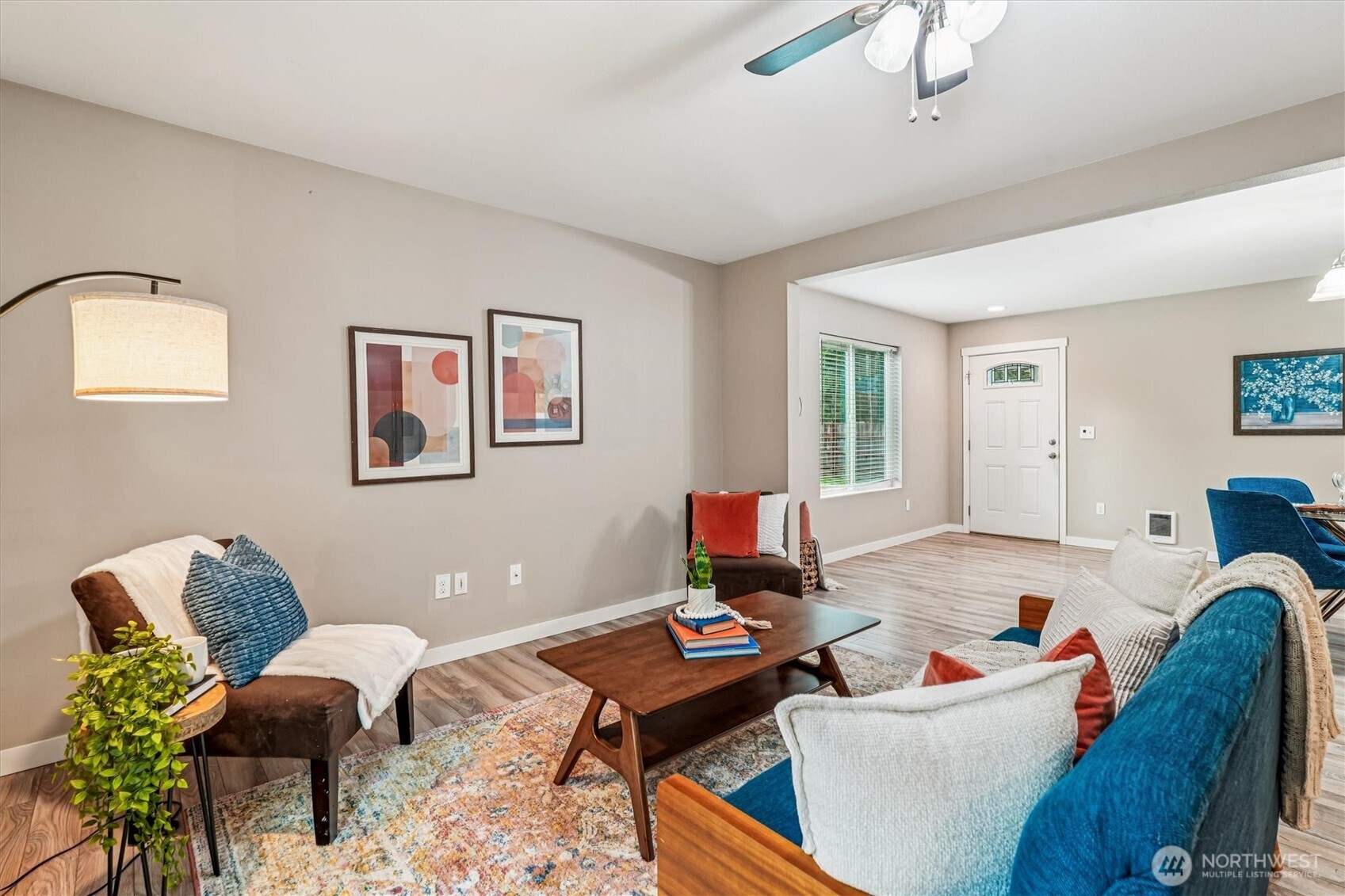 741 Northeast Larson Boulevard Belfair, WA 98528 - Photo 18 of 32 a living room with furniture and wooden floor