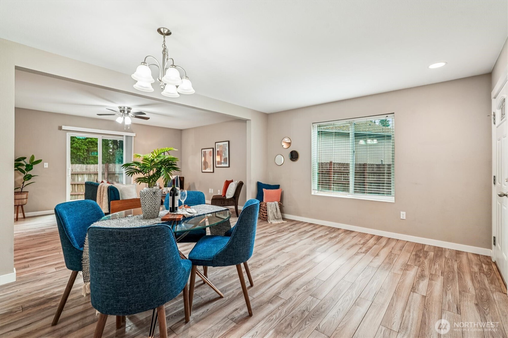 741 Northeast Larson Boulevard Belfair, WA 98528 - Photo 10 of 32 a view of a dining room with furniture window and outside view