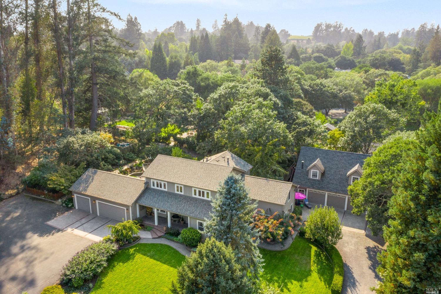 7355 Witter Road Sebastopol, CA 95472 - Photo 1 of 1 an aerial view of a house with a yard and garden