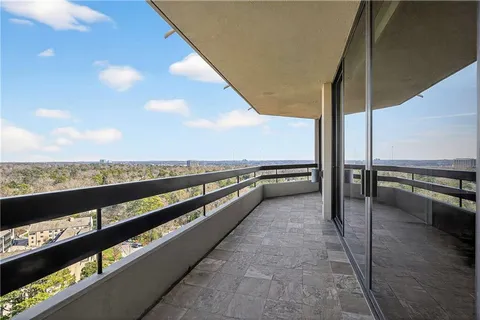 a city view from a balcony