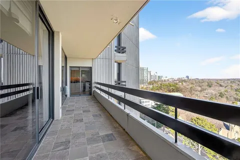 a view of a city from a balcony