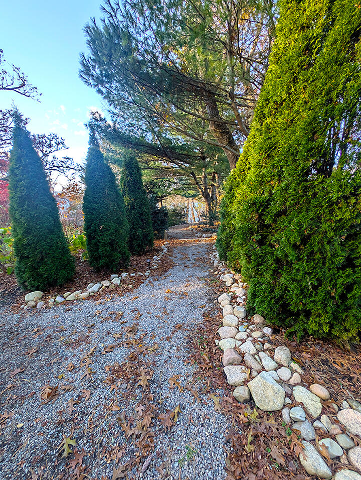6 Cora Nickerson Road Harwich, MA 02645 - Photo 28 of 42 a view of a backyard with plants and trees