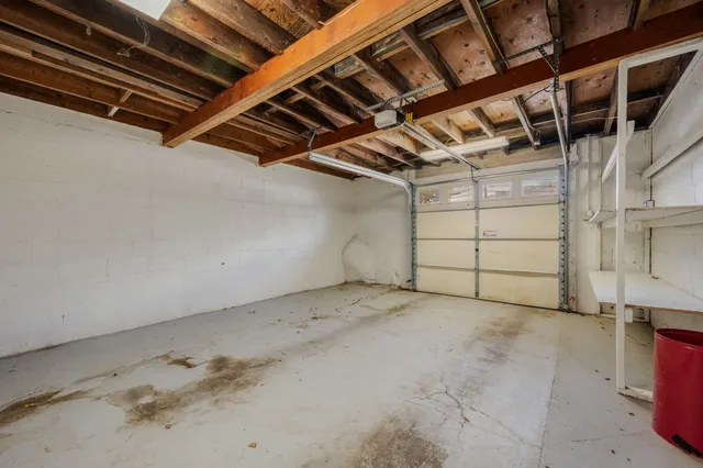 a backyard of a house with large trees