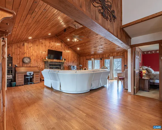 a living room with furniture