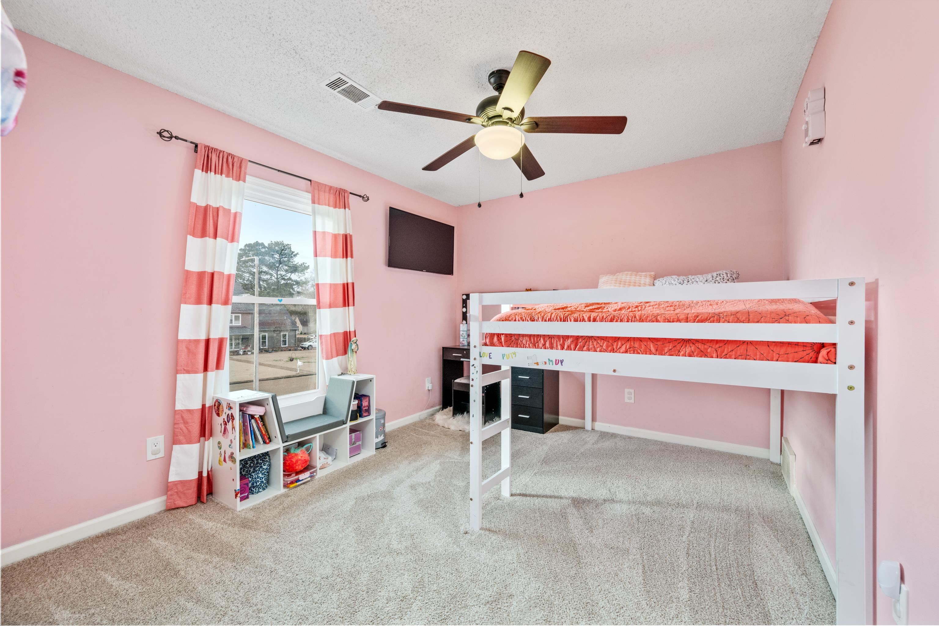 608 King Ridge Cove Collierville, TN 38017 - Photo 20 of 32 Bedroom featuring light carpet, a ceiling fan.
