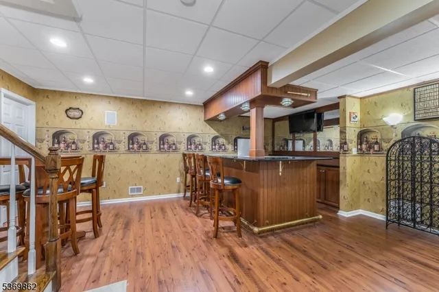 a view of a room with shelves