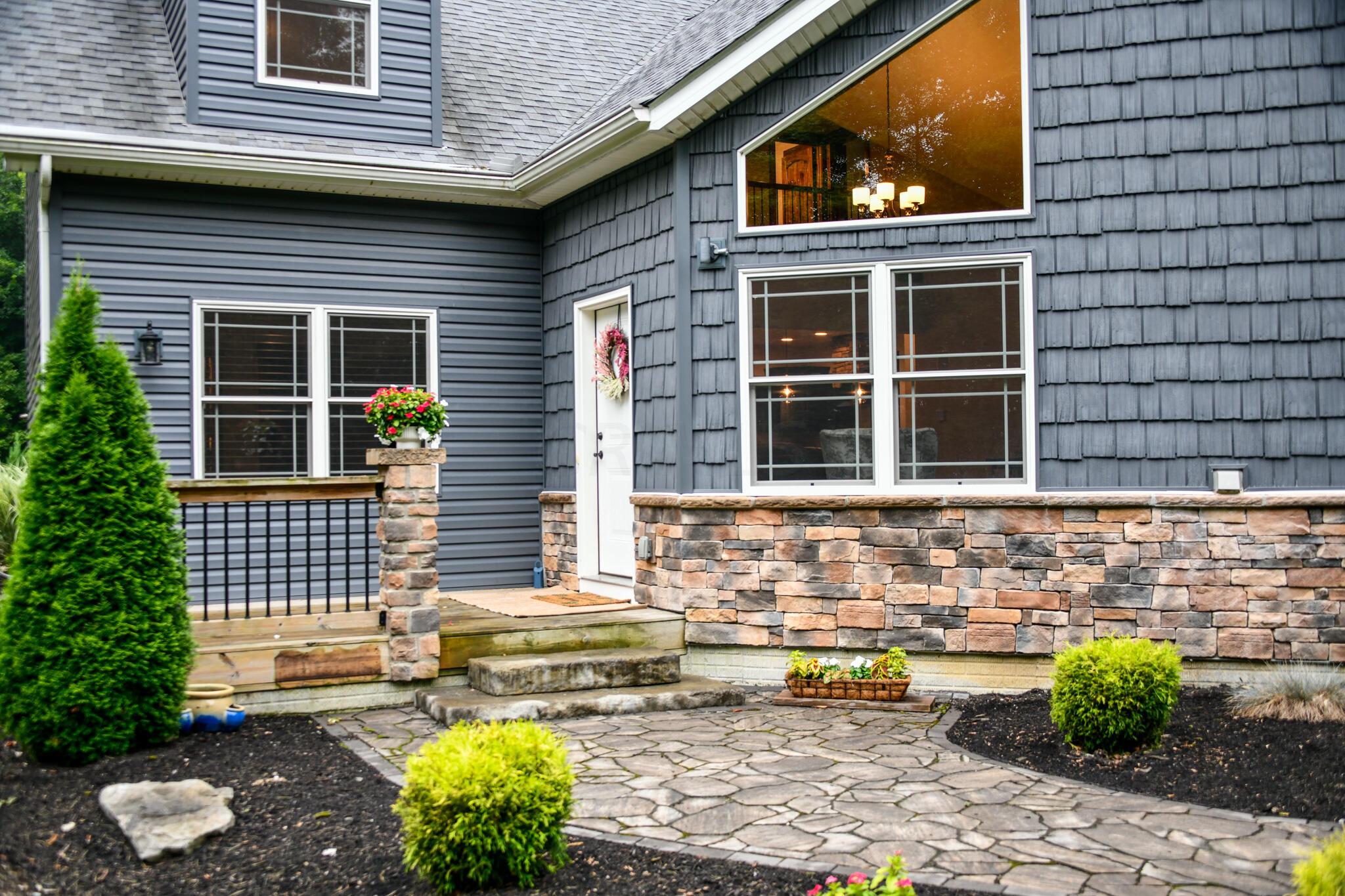 2120 Burnt Pond Road Ostrander, OH 43061 - Photo 4 of 52 Stacked Stone Pillars and Front Accent