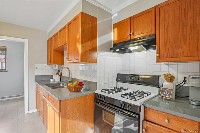 a kitchen with a stove a sink and a cabinets