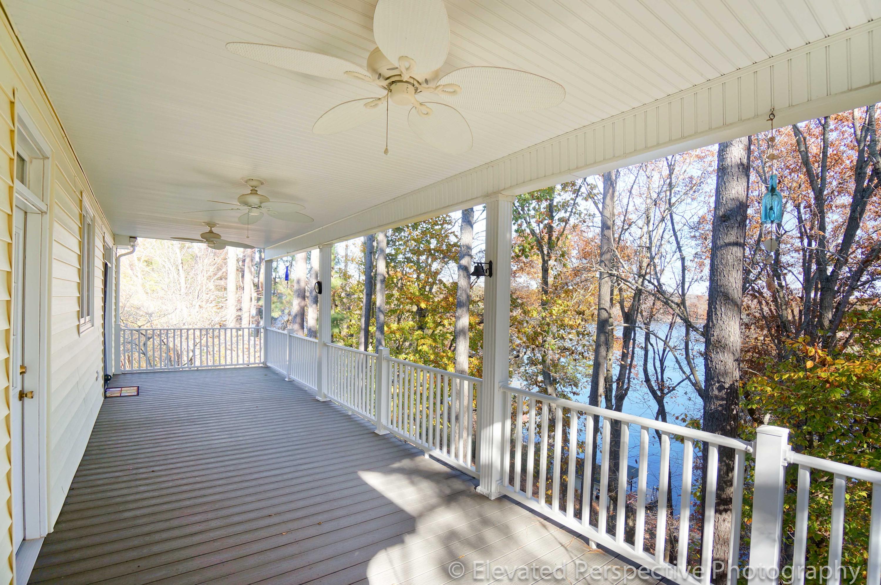 6248 Horseshoe Bend Road Goodview, VA 24095 - Photo 22 of 32 Full Length Covered Lakeside Trex Deck