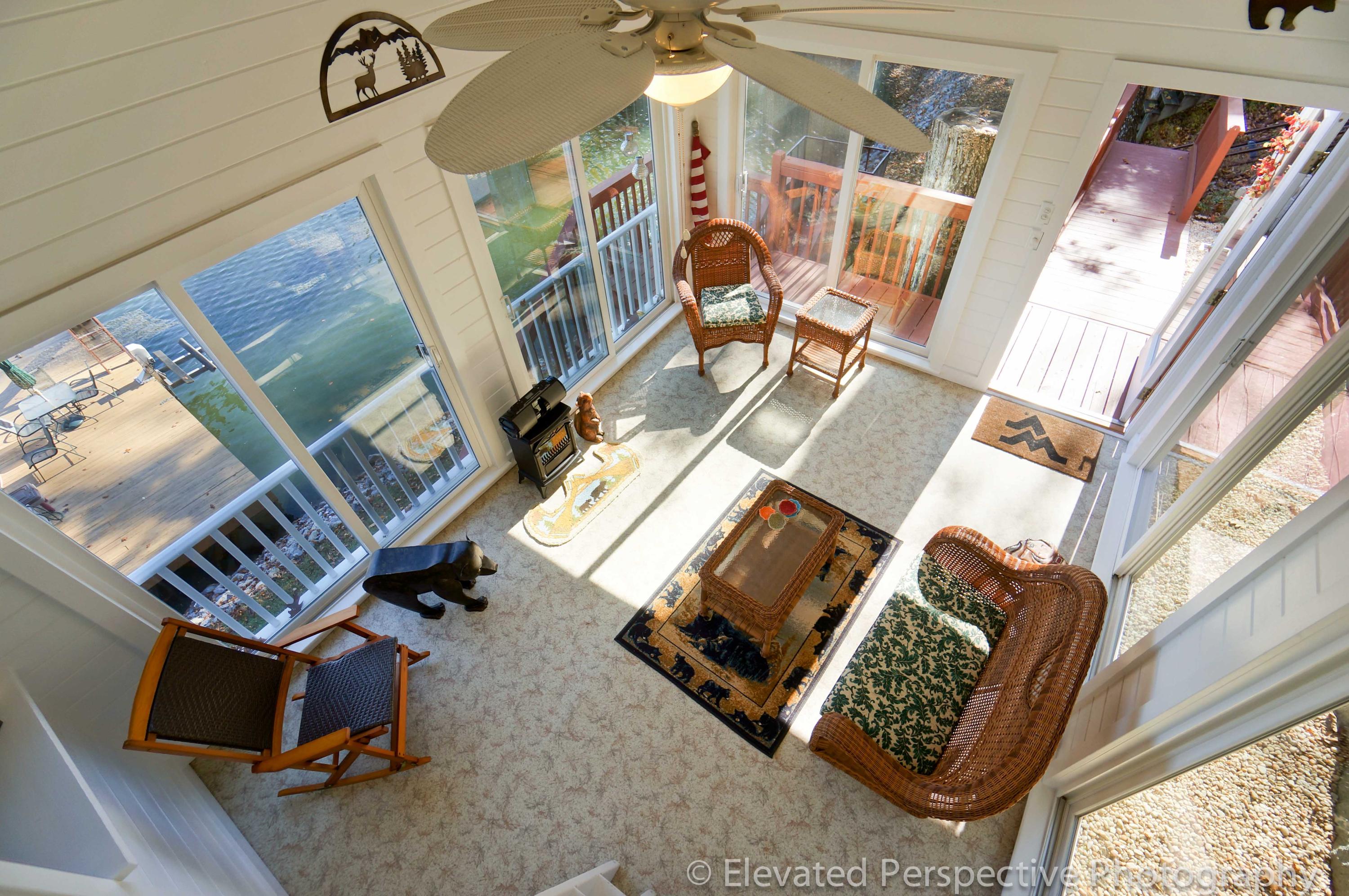 6248 Horseshoe Bend Road Goodview, VA 24095 - Photo 5 of 32 Interior of Lakeside Cabana From Loft