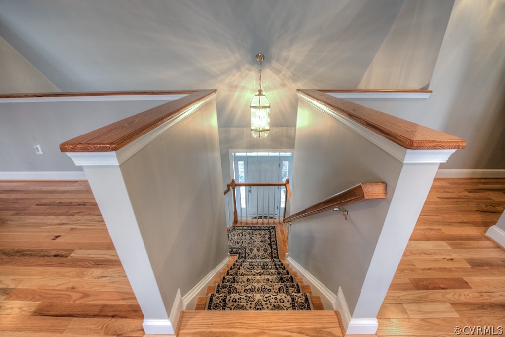 5800 Spinnaker Cove Road Midlothian, VA 23112 - Photo 30 of 50 View from second floor of custom staircase and vau