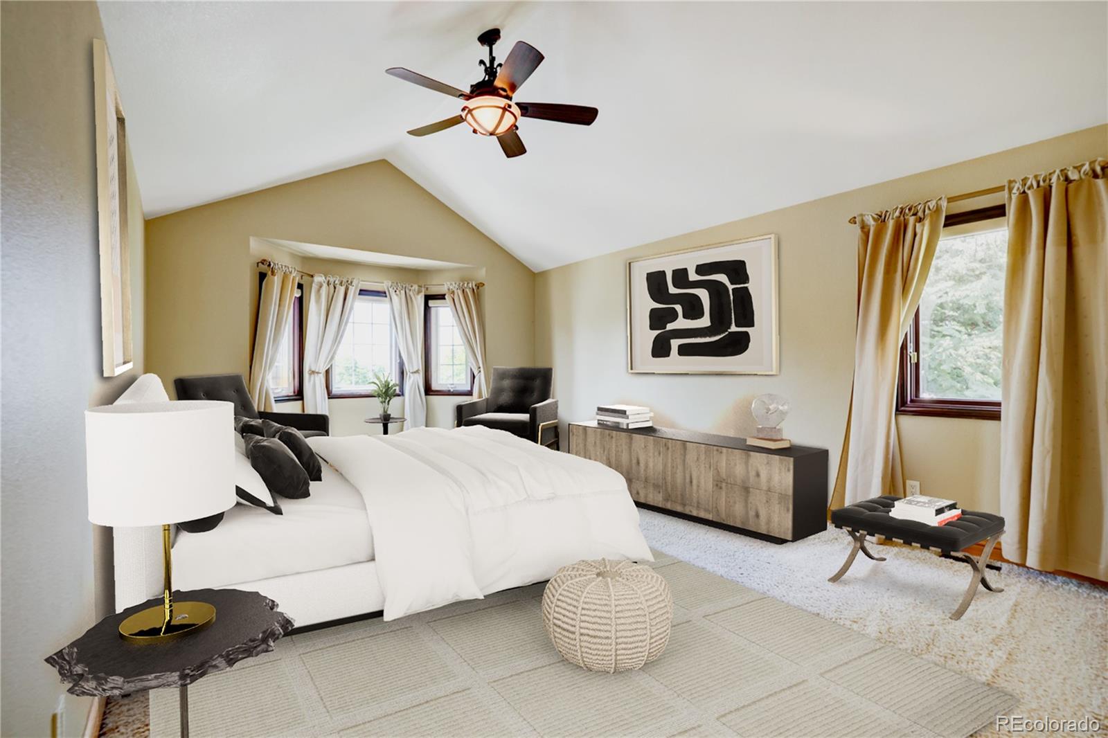 8844 South Forrest Drive Highlands Ranch, CO 80126 - Photo 17 of 40 a bedroom with a bed couch and window