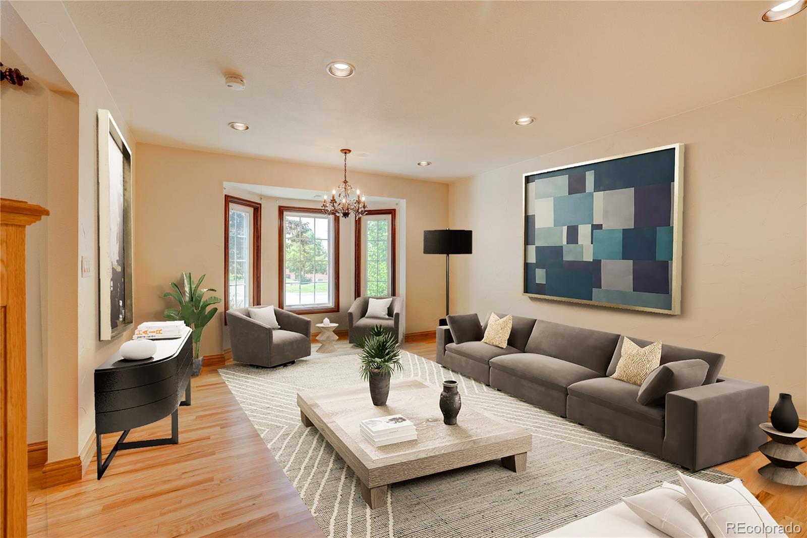 8844 South Forrest Drive Highlands Ranch, CO 80126 - Photo 6 of 40 a living room with furniture and large windows