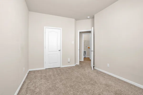 a view of a room with a window