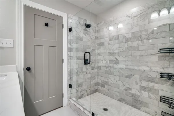 a bathroom with a shower