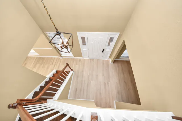 a view of entryway with wooden floor