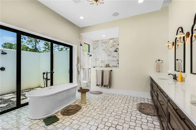 a living room with a couch and a table