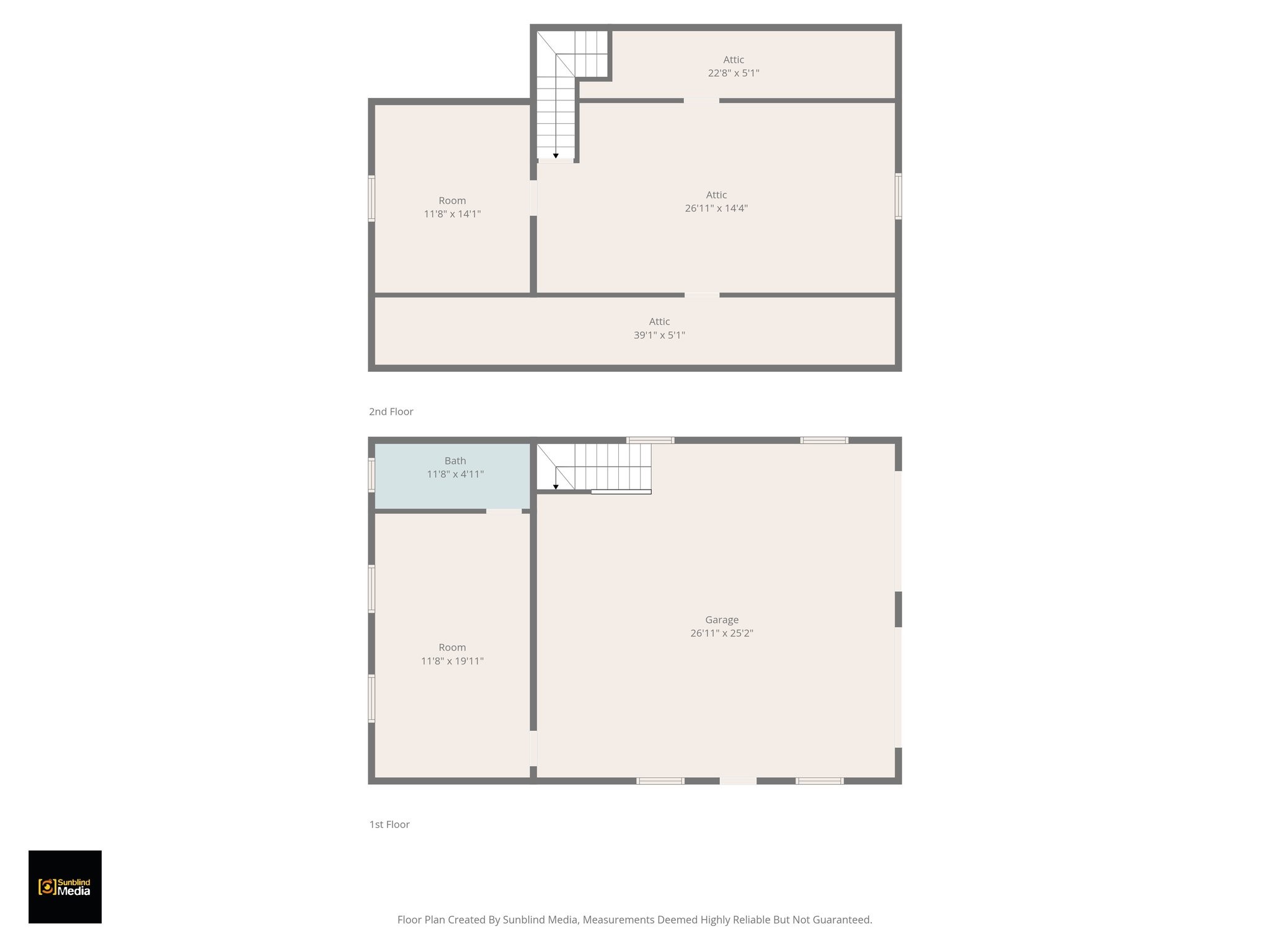 12868 Levi Road Willis, TX 77378 - Photo 38 of 41 Layout of Upstairs & Downstairs of Garage