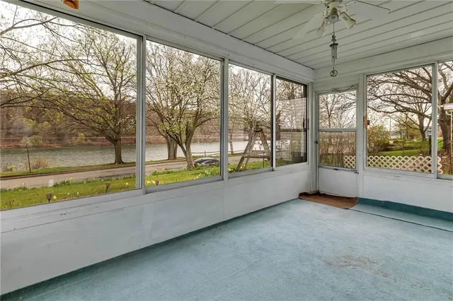 a view of an outdoor space with a window