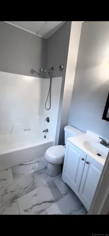 a bathroom with a sink a toilet and a bathtub