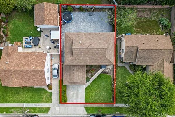 an aerial view of a house