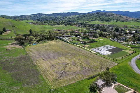 a view of a lush green hillside