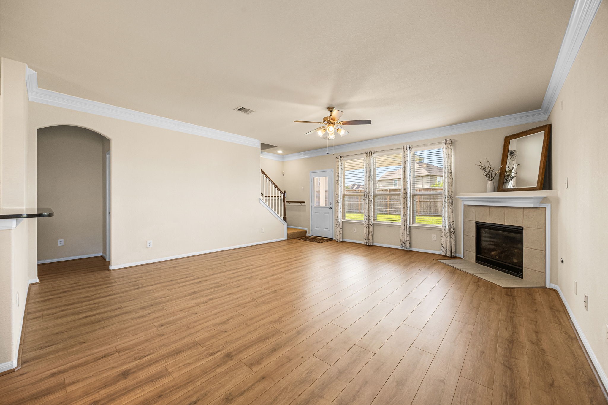 2922 Coachmaker Trail Rosenberg, TX 77471 - Photo 4 of 32 Brand new luxury vinyl plank flooring; gas log fireplace; neutral colors throught. (virtually staged)