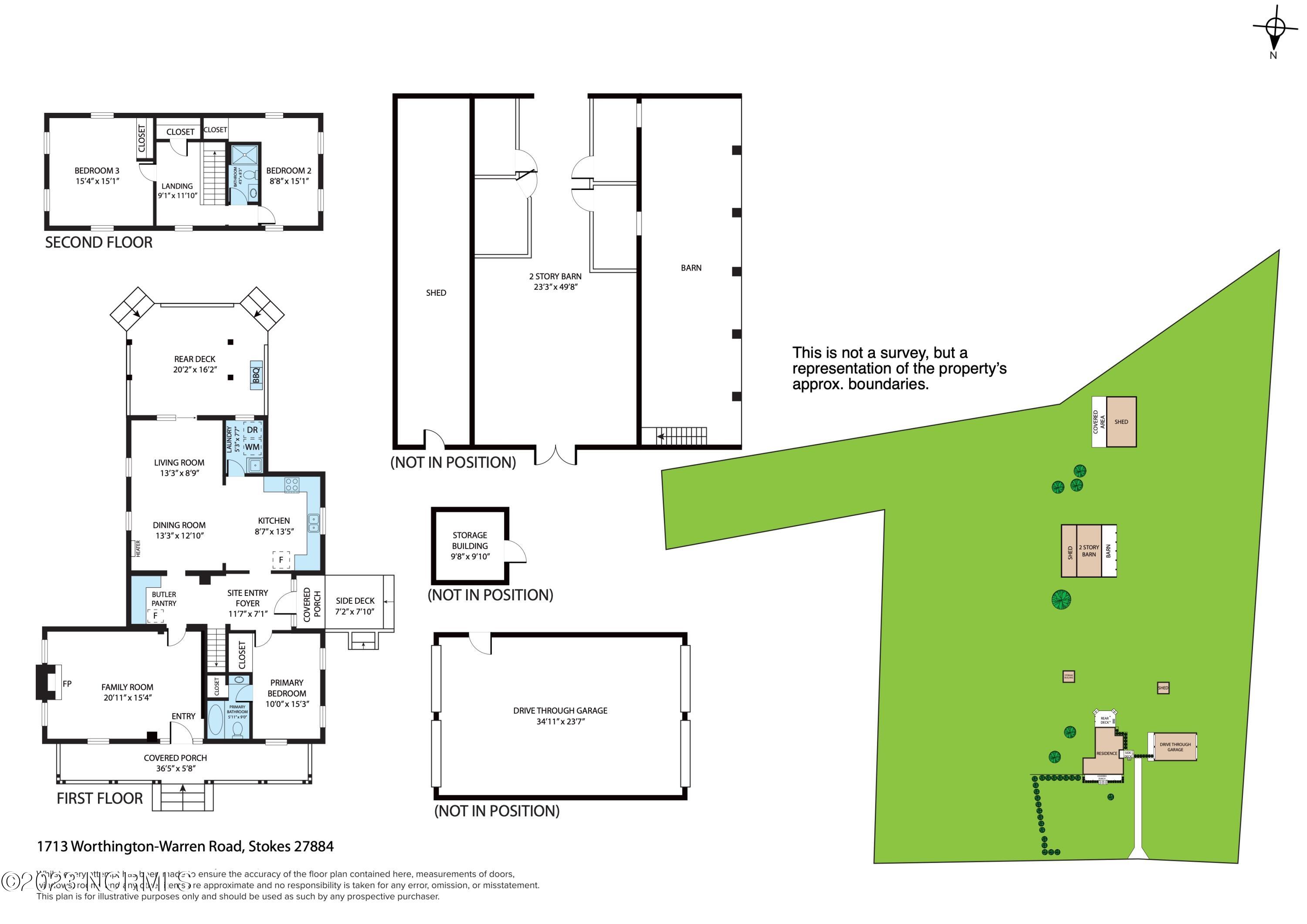 1713 Worthington-Warren Road Stokes, NC 27884 - Photo 42 of 42 Floor Plan & Approx. Site Map
