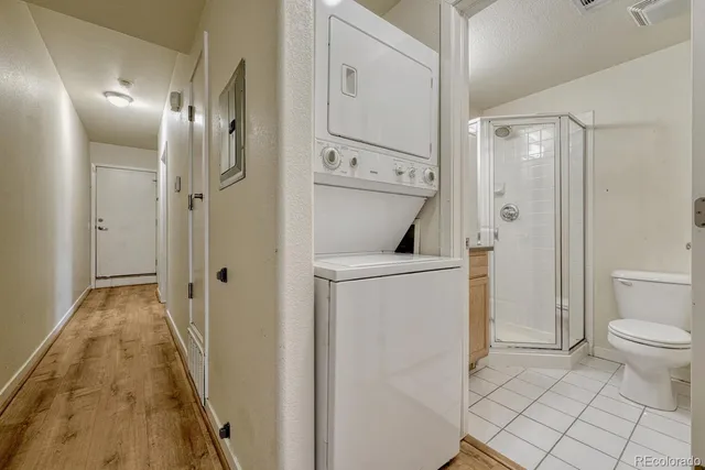 a bathroom with a bathtub and a toilet
