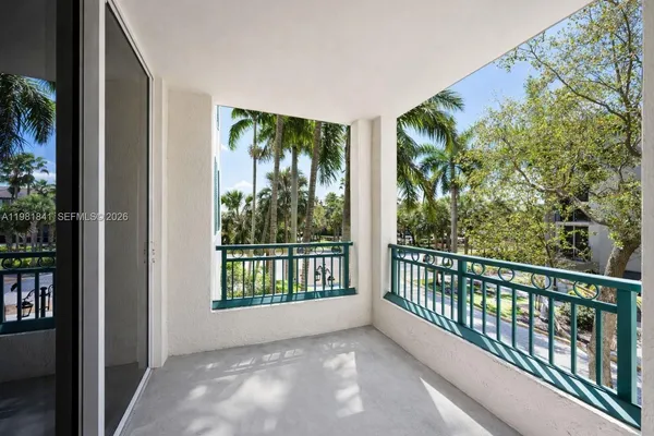 a view of a room with a large window