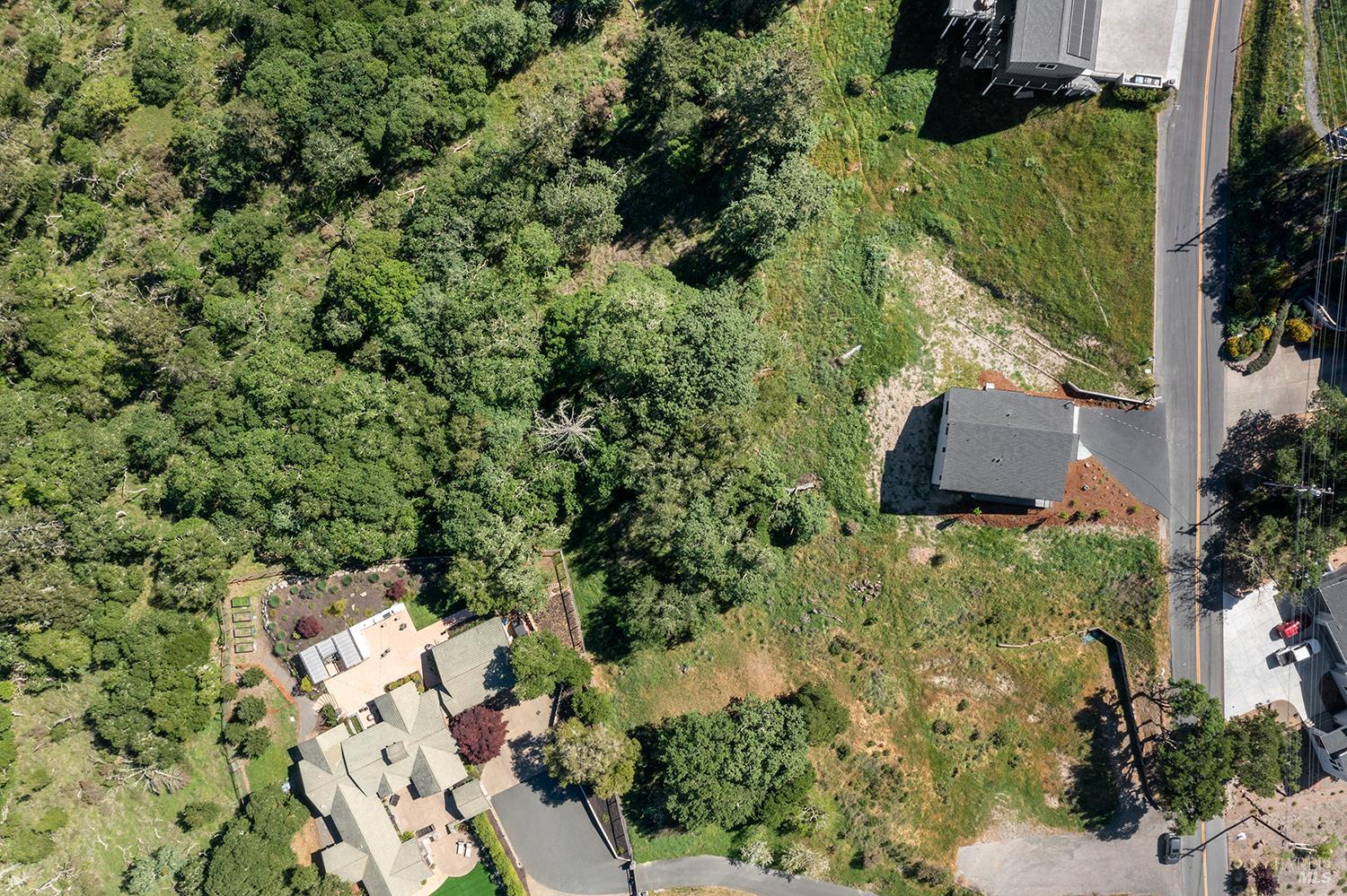 1292 Wikiup Drive Santa Rosa, CA 95403 - Photo 30 of 32 an aerial view of residential house with outdoor space and trees all around