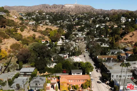 a view of a building with a street