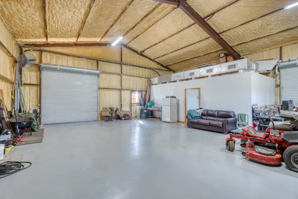 a view of a garage