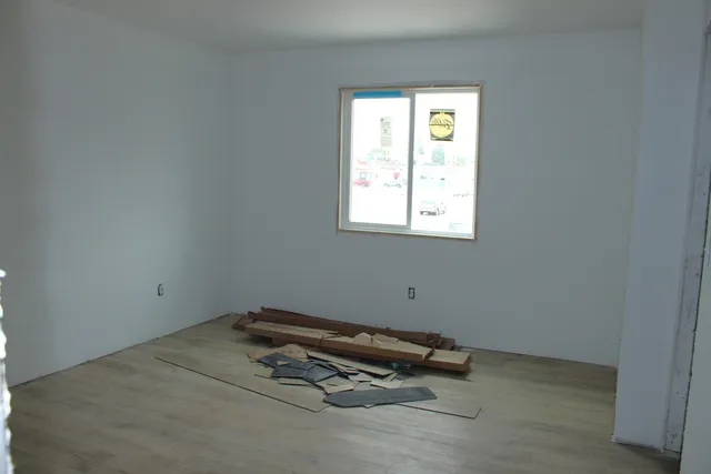 an empty room with a window