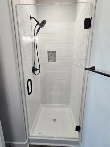 a bathroom with a shower