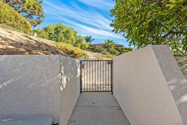 a view of a pathway of a yard