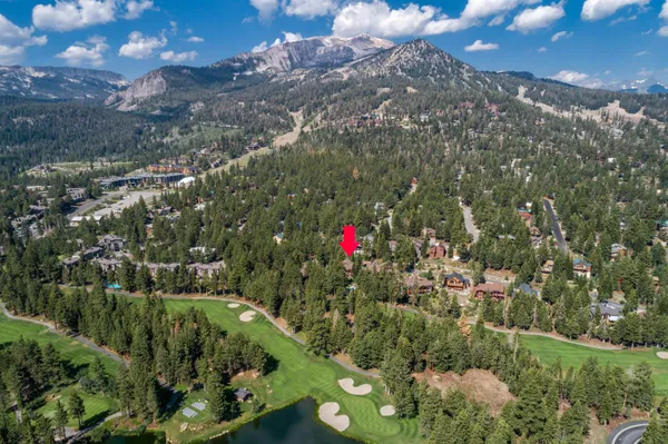 an aerial view of a house with mountain view