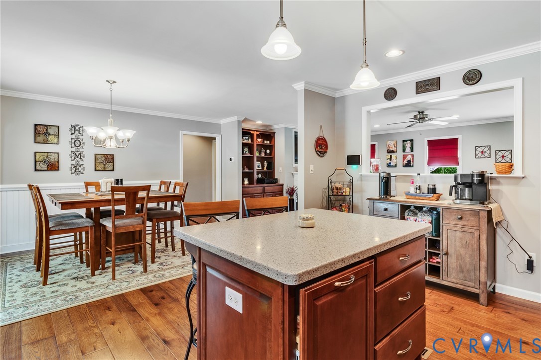 184 Crosshills Road Heathsville, VA 22473 - Photo 32 of 44 Kitchen island featuring a light-toned countertop