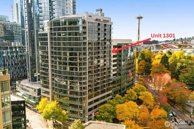 a view of a city with tall buildings