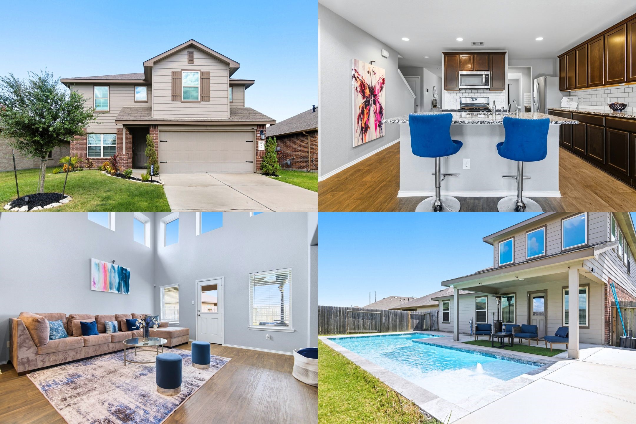 a view of kitchen with stainless steel appliances kitchen island granite countertop a sink and cabinets