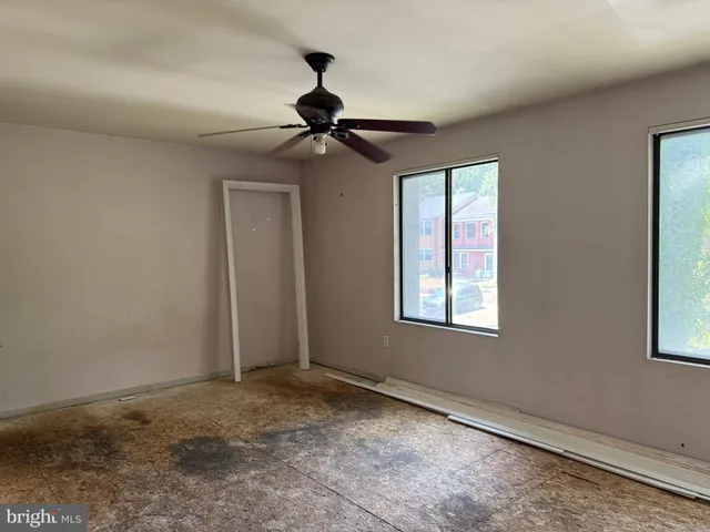 a view of a livingroom with a window