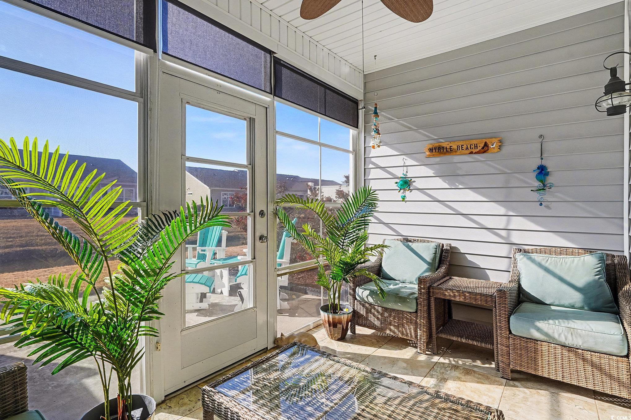 1526 Palmina Loop, Unit C Myrtle Beach, SC 29588 - Photo 28 of 34 Sunroom / solarium with ceiling fan