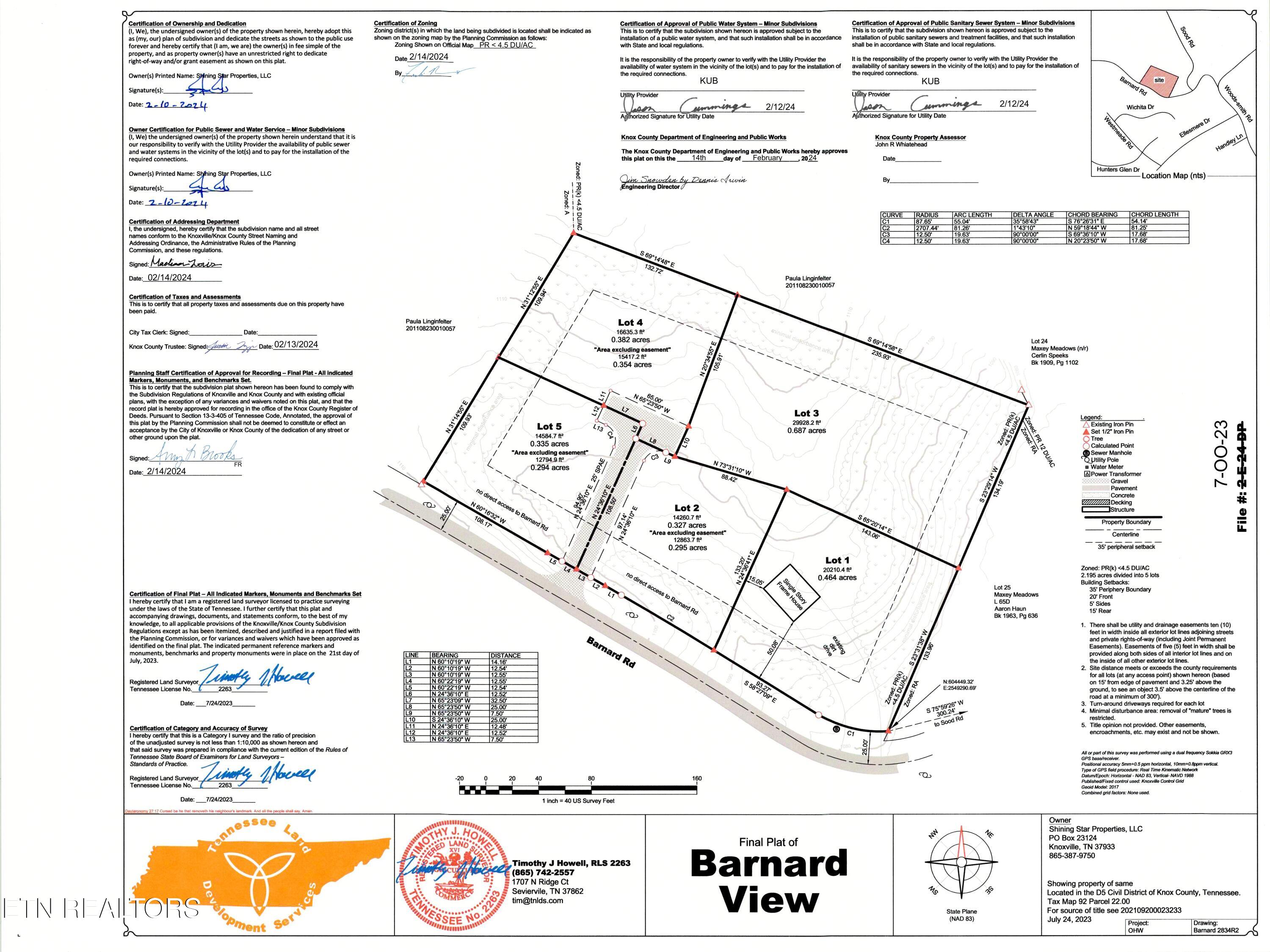 2834 E Barnard Road Knoxville, TN 37921 - Photo 1 of 2 Recorded Survey