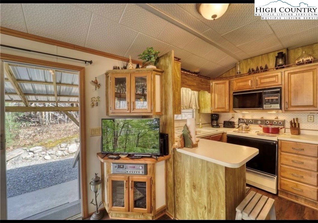 85 Jack Pine Loop Newland, NC 28657 - Photo 14 of 20 a kitchen with a stove a sink and a microwave