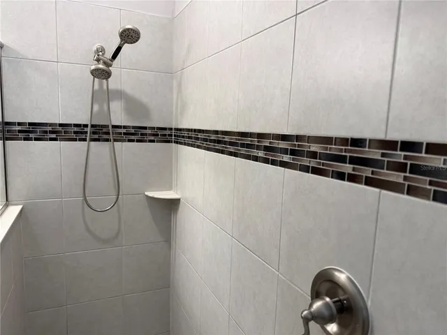 a view of a yard with flowers