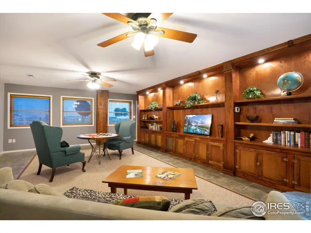a living room with fireplace furniture and a flat screen tv