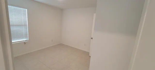 a view of a small space with a window